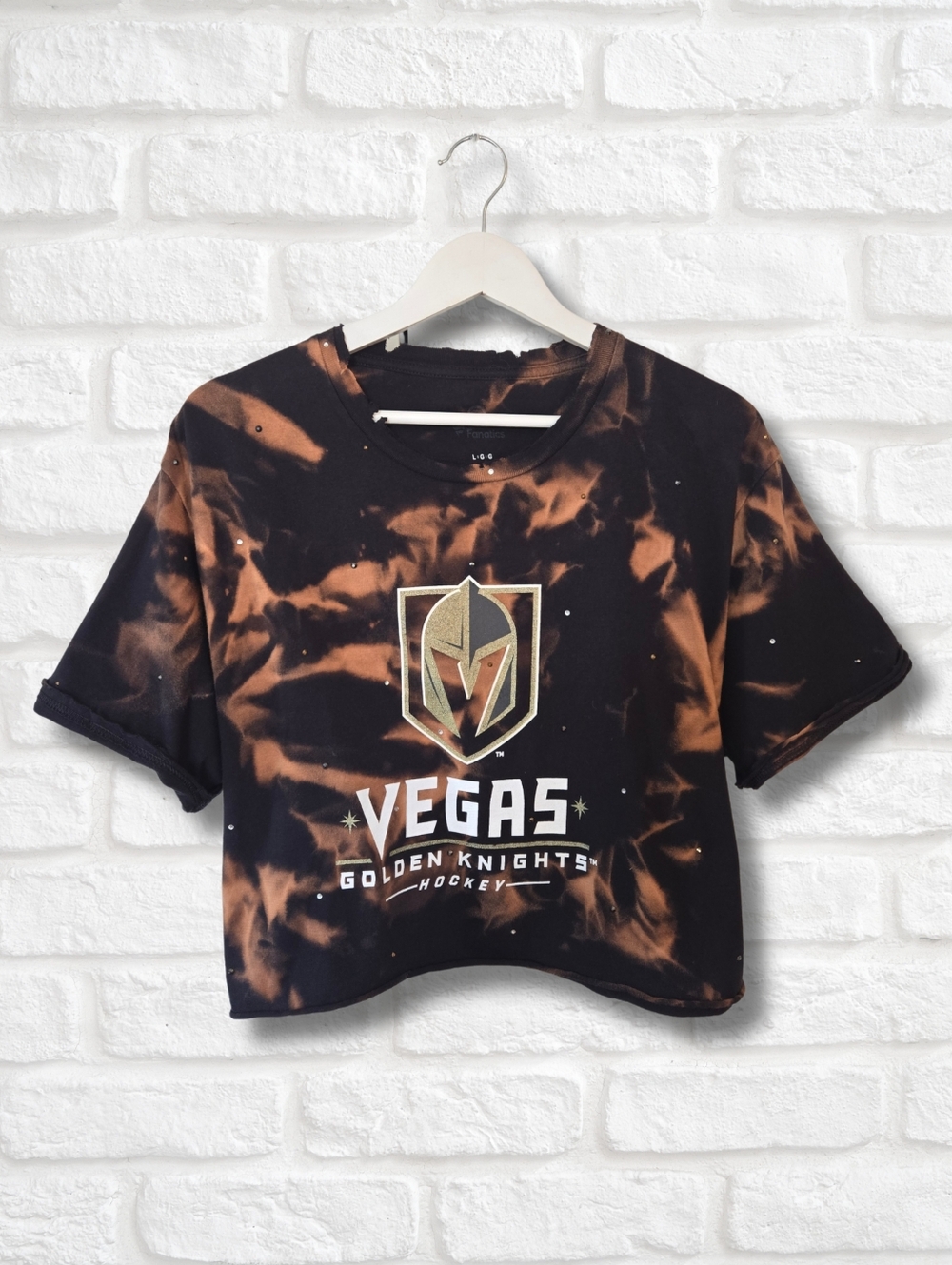Vegas Golden Knights Crop Top W/Rhinestones